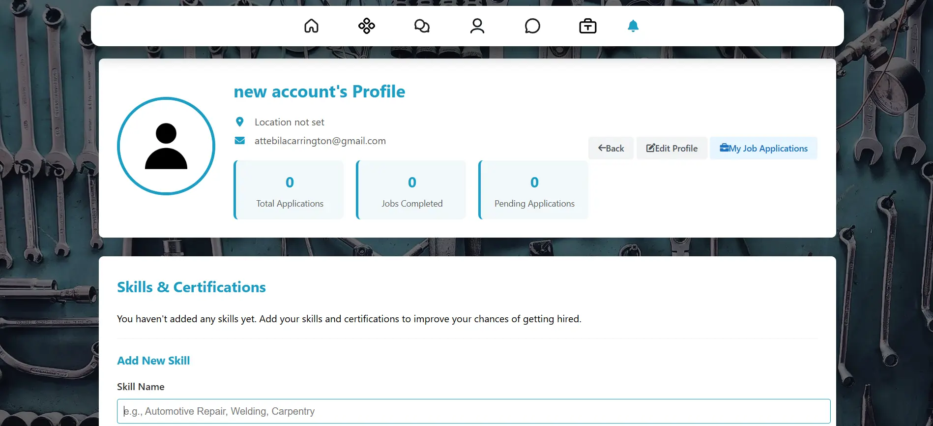 Aftermarket Toolkit responsive view on mobile