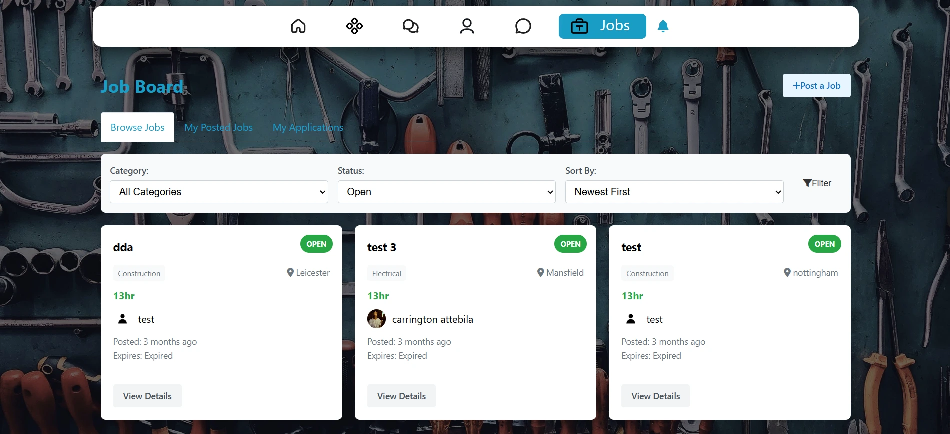 Aftermarket Toolkit responsive view on tablet