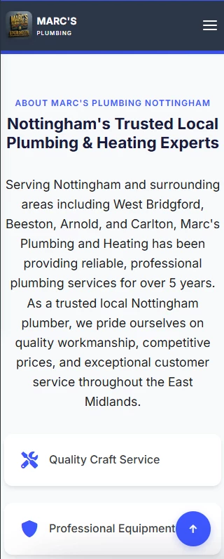 Plumber website gallery section