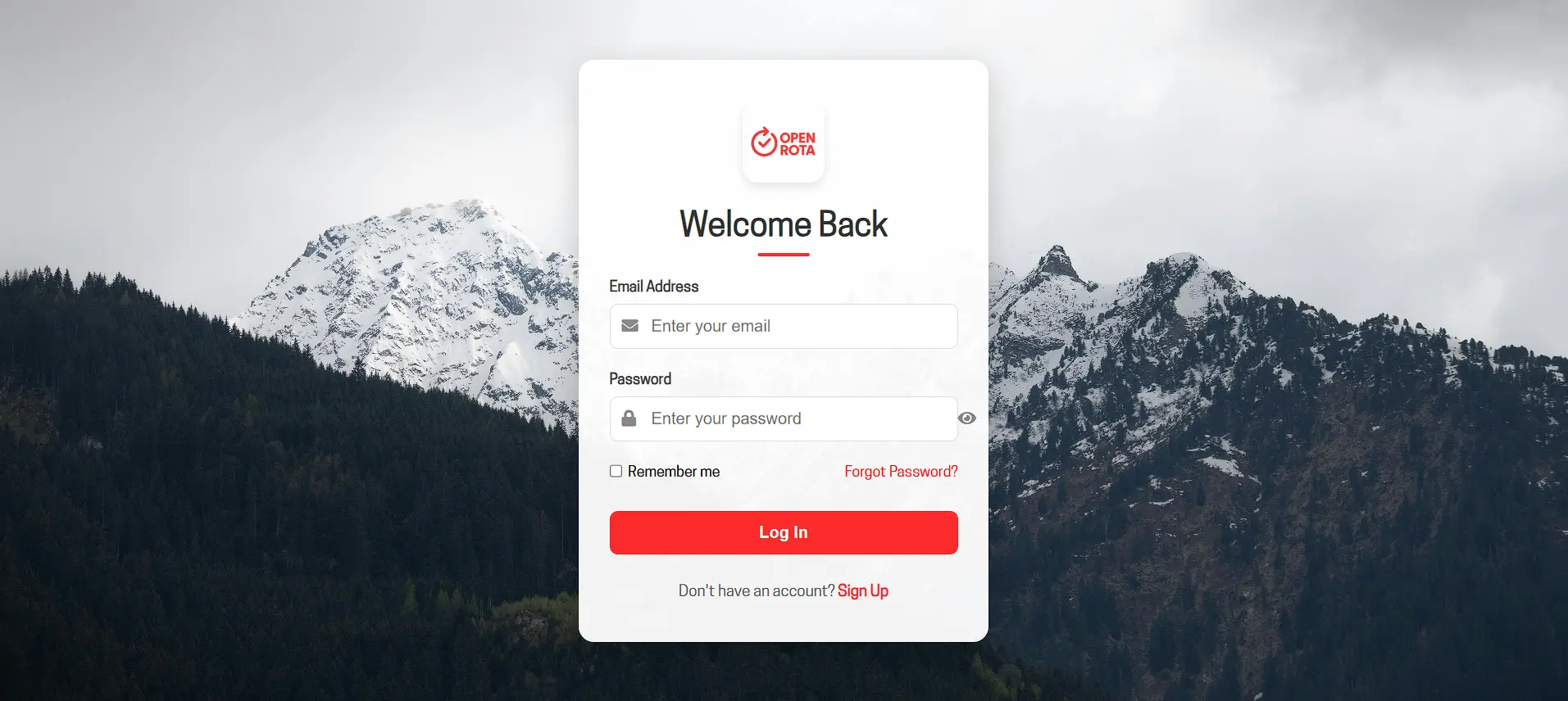 Open Rota web app interface