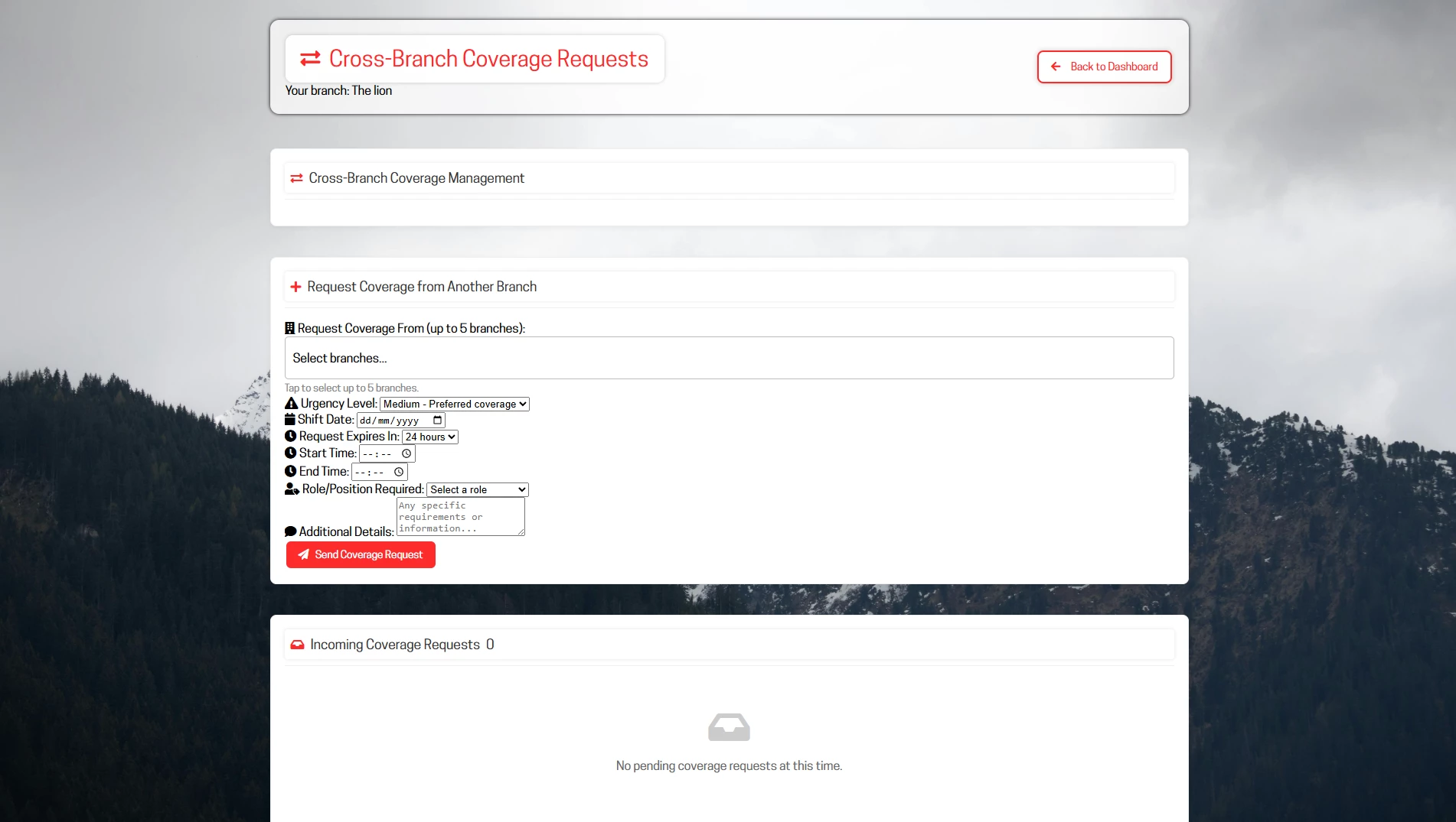 Open Rota interface