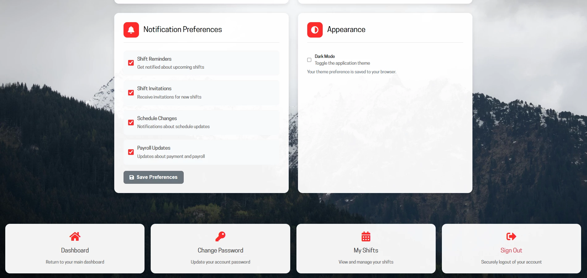 Open Rota interface