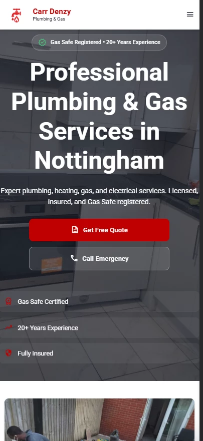 Plumber website gallery section