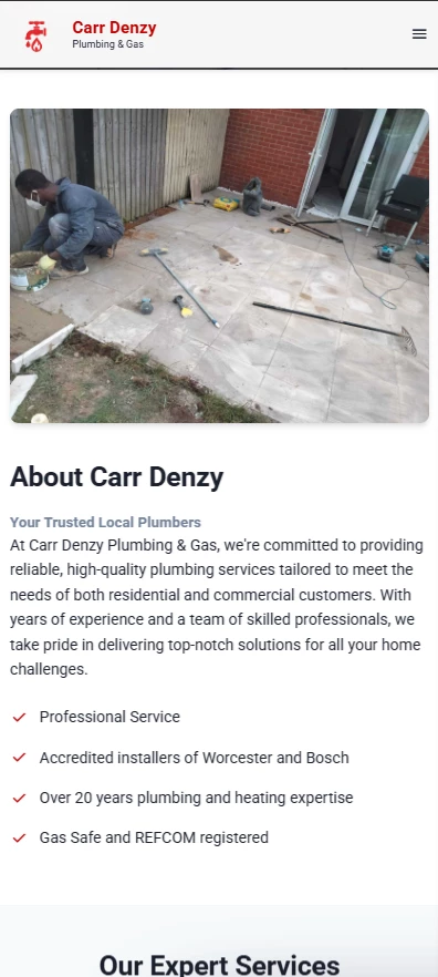 Plumber website gallery section