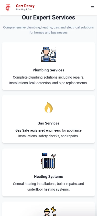 Plumber website gallery section